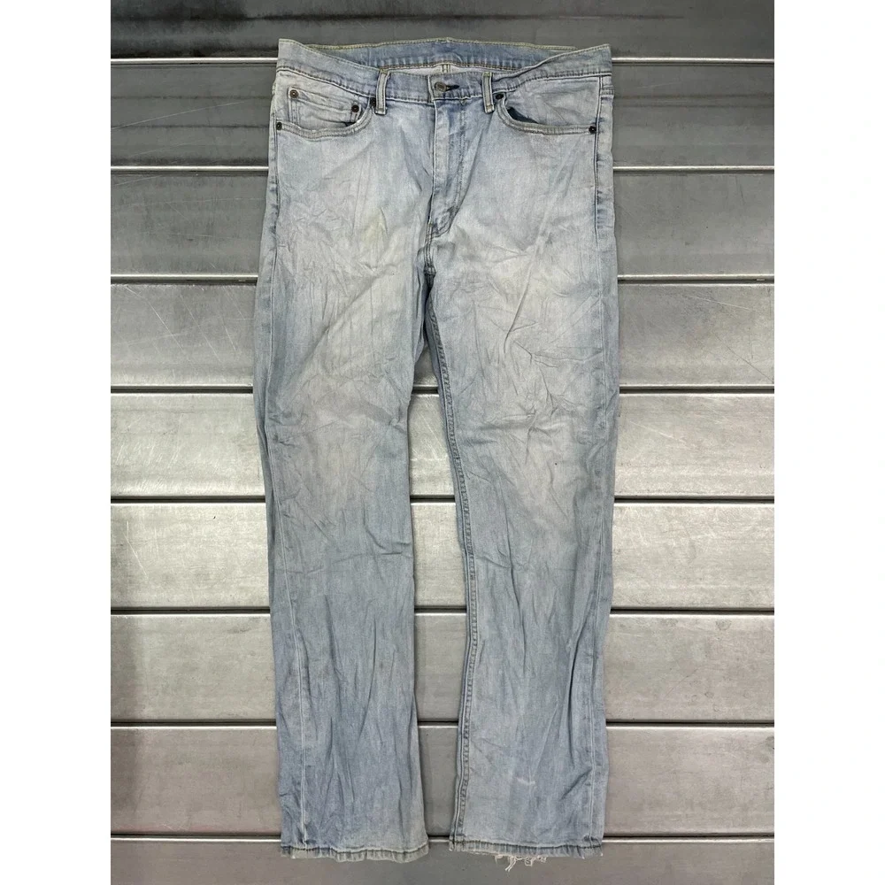 Levis 514 Slim Straight Jeans Mens 36x32 Blue Light Wash‎ Denim